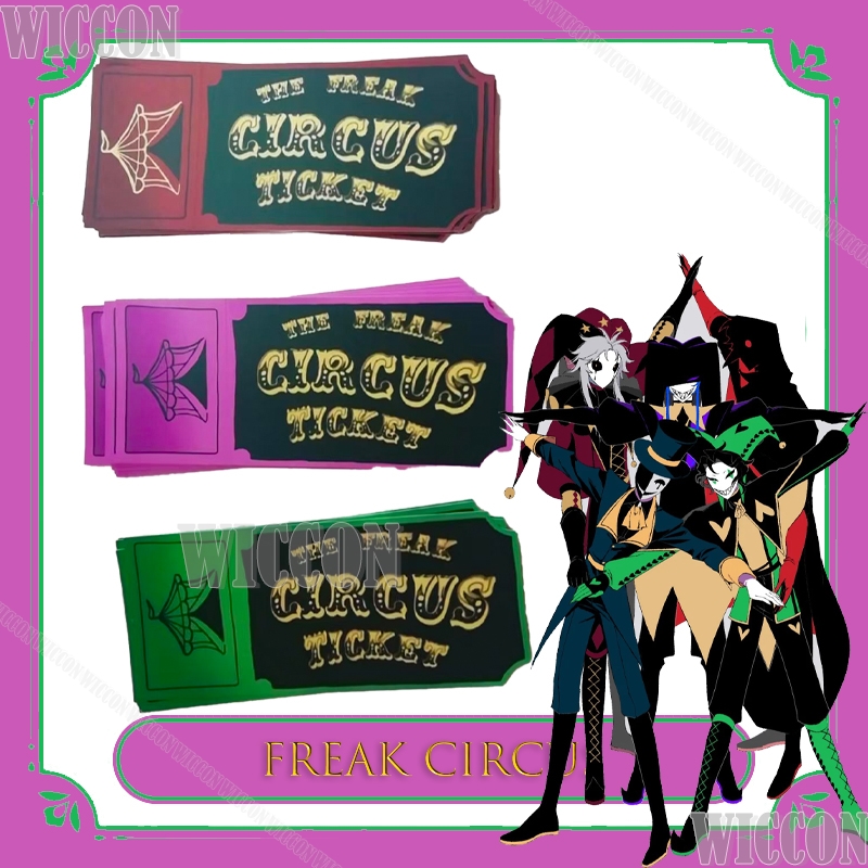 Anime Merchandise Women - Freak Circus Ticket Card Rojo Verde
