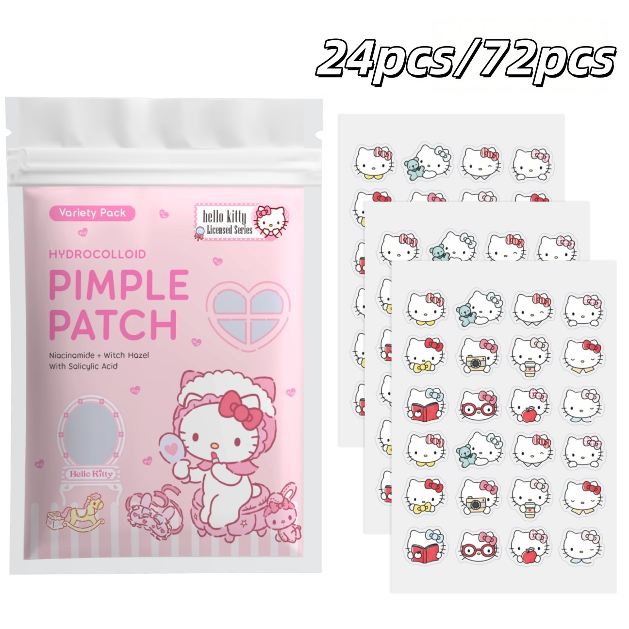 Sticker Sheet Set - Parches Hidrocoloides para Granos Hello Kitty,